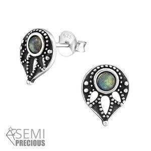 Sterling Silver Genuine Labradorite Earrings Natural Gemstones